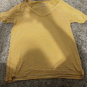 Yellow and white striped American Eagle t shirt
